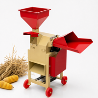 Broyeur de paille et coupe-fourrage mobile multifonction 2-en-1, mini-broyeur d'aliments secs et humides, nouveau 220V 500kg/h pour la ferme