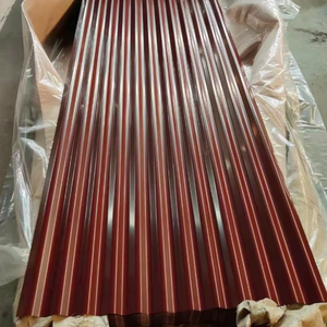 Feuilles de toiture en acier ondulé Galvalume pré-peintes 0.5mm Panneaux de toit en métal de couleur d'architecture Coupe étanche Soudage Tisi - Product Image 3