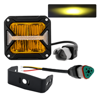 Projecteur de travail LED anti-brouillard 90W, cube 3 pouces, 12V 24V, IP67, blanc/6000K jaune, pour feux de conduite LED 4x4, DRL ambre, prise DT