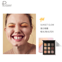 Palette de fards à paupières imperméable Pudaier 9 couleurs Fard à paupières scintillant Maquillage des yeux