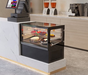 Chất lượng cao làm mát bằng không khí bánh hiển thị Cooler Table-TOP LED Tủ ánh sáng với mở cửa kính defogging công nghệ - Product Image 3