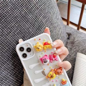 Funda de silicona para iphone 12pro max, molde de silicona suave con dibujos animados de oso, Color caramelo, Animal - Product Image 3