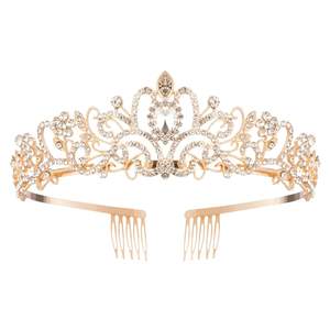 มงกุฎพลอยเทียมประดับผมสำหรับเจ้าสาวอุปกรณ์เสริมผมสำหรับงานปาร์ตี้เต้นรำงานแต่งงานวันเกิดมงกุฎพลอยเทียม - Product Image 6