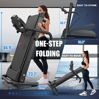 Máquina de Correr Multifuncional para Gimnasio con Capacidad de 120 kg, Equipo de Fitness con 12 Programas, Caminadora Plegable para Uso Doméstico con Manillares