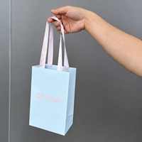 Sacs cadeaux en papier mat en gros, logo imprimé personnalisé, ruban en satin assorti pour boutique