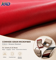 Cuir microfibre PU écologique grainé de vachette, résistant à l'abrasion, 0,6 mm, pour bijoux, boîtes 3C, sacs, bagages, canapés