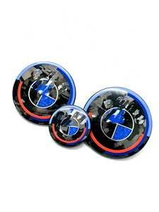 Emblema GZYLC in Vera Fibra di Carbonio <span class=keywords><strong>Nero</strong></span> e Oro per <span class=keywords><strong>BMW</strong></span> Serie 1-7, X1-X7, <span class=keywords><strong>Logo</strong></span> per Cofano e Cerchioni, Modifica Estetica - Product Image 4