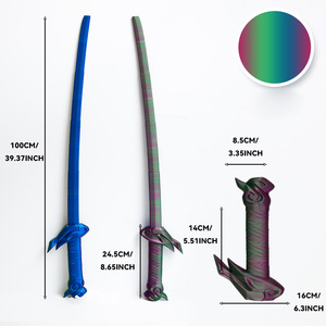 Katana télescopique imprimé en 3D, épée en plastique à lancer par gravité, jouet de décompression pour les fans d'anime et les écoliers de l'art des armes - Product Image 2