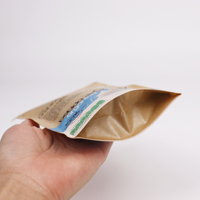 Vente en gros Sacs en papier kraft biodégradables avec fermeture à glissière couleur imprimée Sacs en papier sur pied pour emballage alimentaire de thé