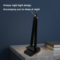 Lampe de bureau pliable moderne en aluminium avec commande tactile LED, chargement sans fil, flexible, simple, pour lecture, petite veilleuse électrique