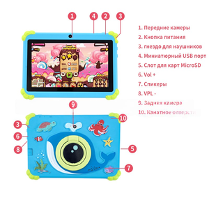 <span class=keywords><strong>Tablette</strong></span> d'apprentissage <span class=keywords><strong>pour</strong></span> enfants de 7 pouces avec motif de baleine de dessin animé : Conçue avec soin avec des contenus de <span class=keywords><strong>cours</strong></span> captivants <span class=keywords><strong>pour</strong></span> les nourrissons et les enfants d'âge préscolaire - Product Image 3