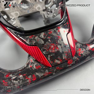 Volante de fibra de carbono forjado rojo personalizado para Honda Civic Si Type-R FK8 Coupe 10ª generación 2016-2021 CR-V - Product Image 5