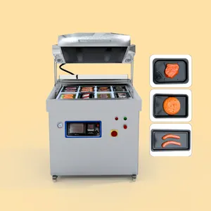 AICNPACK high-quality chicken meat sausage patty beef fish thermoforming vacuum tray seal skin packaging machine