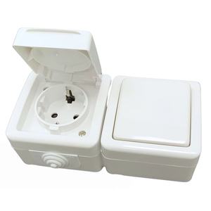 Interruttore 10A 250V e Schuko 16A 250V da superficie esterna IP54, ideale per installazioni elettriche all'aperto. - Product Image 1