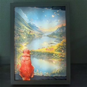Artisanat avec musique Déco Lumineux LED Art Peinture Photo Cadre Trois Couleurs Peinture décorative en bois cadre photo <span class=keywords><strong>veilleuse</strong></span> - Product Image 1