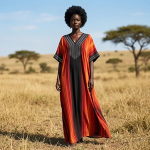 Robe musulmane décontractée à manches longues pour femme, modèle islamique très prisé du fabricant, en liquidation à prix réduit - Product Image 5