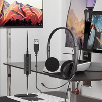 OMFOX KTC109U OEM/ODM Casque binaural pour centre d'appel de bureau Prise USB ENC Réduction du bruit Zoom On- Ear / Over-Ear pour équipes