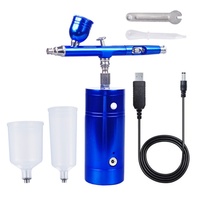 Kit Compresseur Aérographe Portable Sans Fil Automatique Nano-Ionique pour Maquillage, Décoration de Gâteaux, Pochoirs, Tatouages et Autres Usages Artistiques