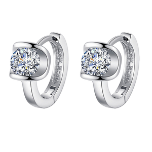 Pendientes de Aro Plateados de Moda para Mujer Angel Kiss, Joyería Coreana con Circonita para Bodas y Fiestas - Product Image 1