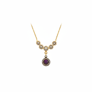 สร้อยคอทองคำ14K ออตโตมันพร้อมจี้เครื่องรางทับทิมสร้อยคอทองคำสำหรับผู้หญิงเครื่องประดับชั้นดีสำหรับผู้หญิงทำจากไก่งวง - Product Image 2