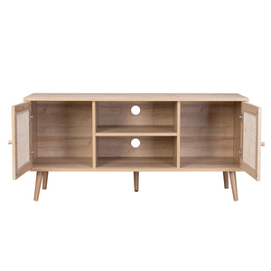 Mueble de sala de estar nórdico, consola multimedia de pie, mueble moderno de madera de ratán, soporte para <span class=keywords><strong>tv</strong></span>, <span class=keywords><strong>mesa</strong></span> de <span class=keywords><strong>tv</strong></span> - Product Image 5