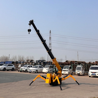 Mini-grue araignée télécommandée à flèche télescopique hydraulique sur chenilles en caoutchouc pour la construction