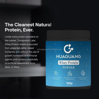 Poudre d'isolat de protéines de lactosérum hydrolysées à 100 % Huaguang en gros, 500 g, supplément de musculation pour adultes, durée de conservation de 2 ans, 10 g