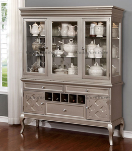 Set da Pranzo Rotondo in Stile Francese Vintage, Struttura in Legno Massello, Tavolo con Piano in Legno e 4 Sedie, Elegante Arredamento per Sala da Pranzo - Product Image 5