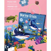 Jeu de puzzle éducatif personnalisé en carton rigide, casse-tête 60x44cm, 60 pièces, OEM ODM, marque privée, vente en gros