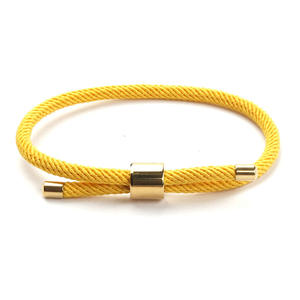 <strong>Bracelet</strong> Custom Logo Love Gift Couple Engraved Stainless Steel Friendship Chain Braided Rope Adjustable Fashion Jewelry <strong>Bracelet</strong> - Product Image 2