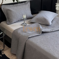 Ensemble de literie léger en microfibre matelassée solide pour chambre à coucher, toutes saisons, 3 pièces, garnissage en polyester