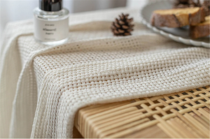 Nature Organic <strong>White</strong> Small Check Hollow Soft Cotton <strong>Line</strong> Sheer <strong>Curtain</strong> - Product Image 4
