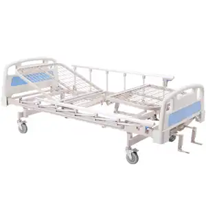 Ce approved cheap 2 cranks manual hospital patient bed with two functions