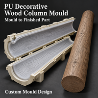Moule en polyuréthane Tietuo C295-G2 pour colonne décorative en bois, coque en résine + noyau en silicone, spécialiste des moules en polyuréthane à démoulage facile