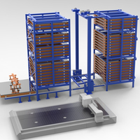 Estante de almacenamiento vertical para láminas con ventosas para brazo robótico para línea de fabricación totalmente automática
