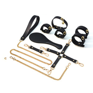 SM Alternative Training Cross Buckle Leather Training Couple Sex <b>Toys</b> Flirting <b>Tools</b> <b>Set</b> Chain Leash Blindfold - Product Image 2