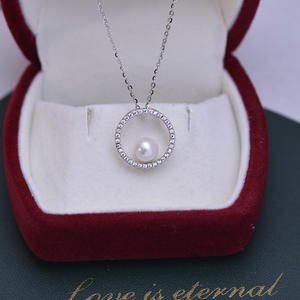 Collier pendentif en perles d'eau douce de 6 à 7 mm, blanc, lumière intense, presque sans défaut, pour femmes, argent S925, cercle, bijoux de haute qualité - Product Image 4