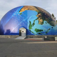 Tente dôme géante personnalisée pour événements musicaux et spectacles lumineux sur le thème de la Terre