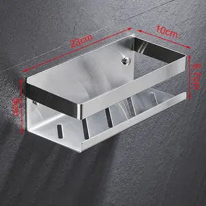 스틸 케이스 목욕 코너 샤워 선반 접착제 캐디 욕실 선반 벽 마운트 드릴 주방 랙 샤워 주최자 바구니