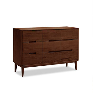 F8031 Commode en bois massif de style nordique simple et moderne, noyer noir, chêne, sept tiroirs/neuf tiroirs - Product Image 6