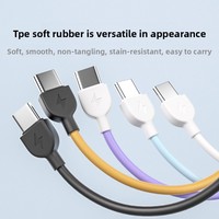 Câble USB Type-C vers Type-C TPE 16CM, charge rapide 60W, blindage tressé, conducteur en cuivre pur, pour batterie externe et téléphone portable