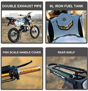 Nueva Motocicleta Todoterreno de Gasolina de 4 Tiempos Refrigerada por Aire, Escape Doble Recto, Amortiguación Hidráulica Delantera y Trasera, <span class=keywords><strong>Moto</strong></span> de Montaña - Product Image 5