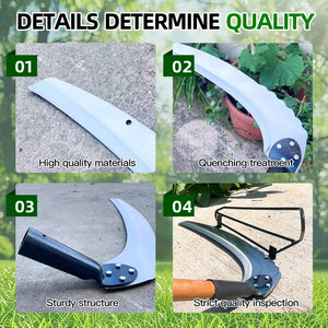 Oem/ODM tùy chỉnh dụng cụ cầm tay nông nghiệp làm cỏ lưỡi hái thép vườn liềm với tay cầm bằng gỗ - Product Image 3