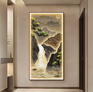 <span class=keywords><strong>Peinture</strong></span> de paysage en gros personnalisée avec éclairage LED, cadre en métal pour <span class=keywords><strong>la</strong></span> décoration de <span class=keywords><strong>la</strong></span> maison, art mural, peintures murales - Product Image 2