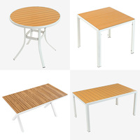 Ensemble table et chaises d'extérieur blancs pour villas, cafés, salons de thé, balcons, cours – Table d'extérieur en alliage d'aluminium antirouille