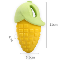 Jouet pour chien en TPR au design mignon, en forme de légumes (carotte, maïs, aubergine), avec son, pour mâcher et nettoyer les dents, jouet interactif pour chien