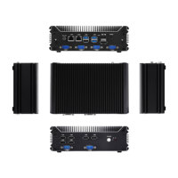 Computadora de Escritorio Compacta de Aluminio sin Ventilador, PC Industrial con 6COM RS232/RS485, 8USB, DDR5, M.2 NVMe, WiFi 6, 4G/5G, Mini PC con Windows 11