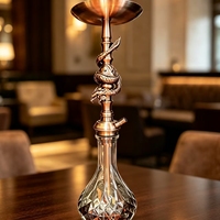 Chicha artisanale de luxe avec étui métallique en acier inoxydable, design moderne Maklaud Dragon Joker Monkey, technique miroir, durable pour fumer