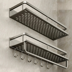 Étagère de Salle de Bain Sans Perçage en Aluminium, Organisateur Mural pour Toilettes - Product Image 1