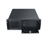 Boîtier de serveur en rack noir 1.0mm SGCC 19 pouces 4U châssis de serveur 4U avec ventilateur de 12cm boîtier de serveur à facteur de forme ATX